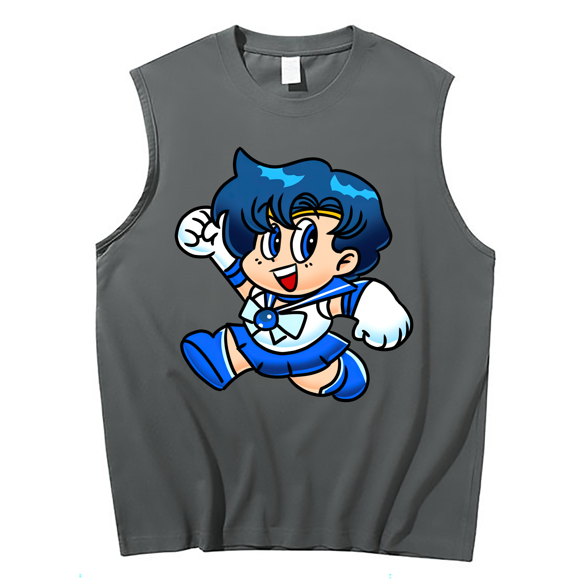 （画像用） 美少女戦士セーラームーン 水野 亜美 みずの あみ Sailor Moon Mizuno Ami コットン100％タンクトップ（フロントプリント）